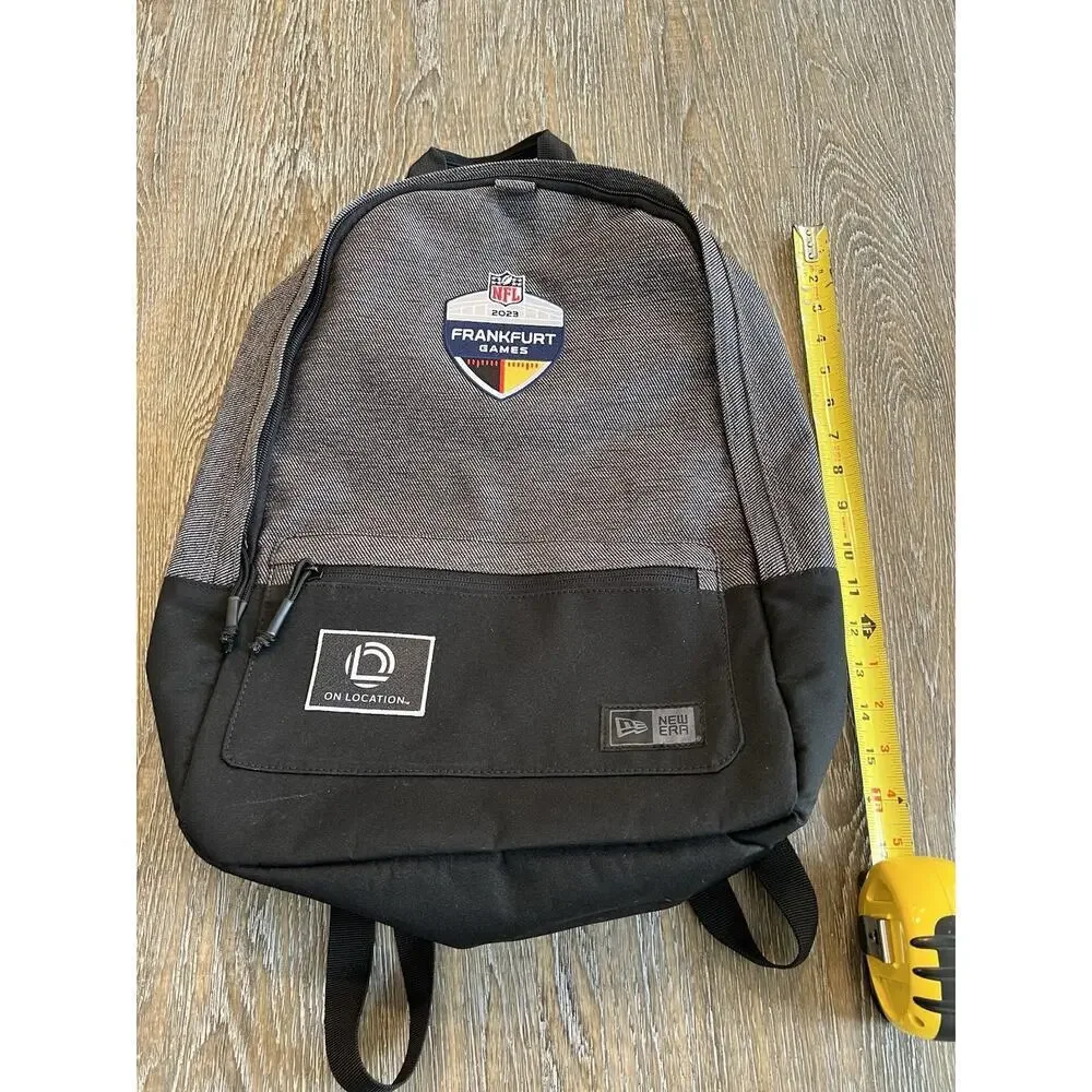 New Era NFL Frankfurt Games 2023 Backpack Gray Black Logo Patch NWOT